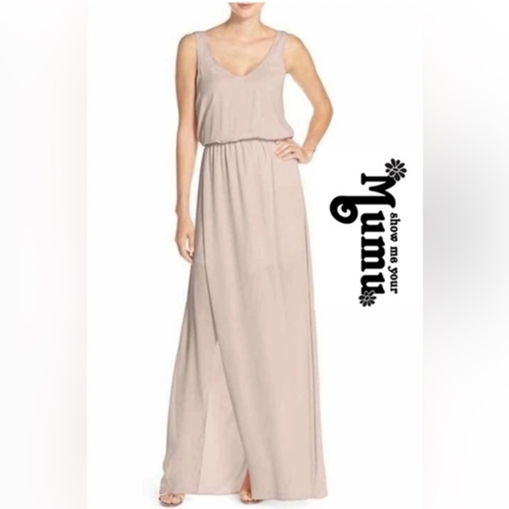 Show Me Your Mumu Kendall Formal Maxi Dress in Dune Chiffon